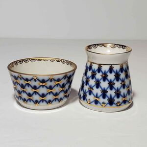Lomonosov Cobalt Blue Net Open Salt and Pepper Set Mini